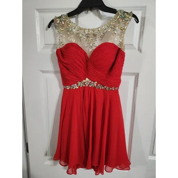 Party Time | Dresses | Party Time Sequin Short Prom Homecoming Dress Red  Size 8 | Poshmark